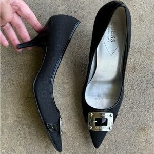 Guess fabric heels with buckle size 8.5